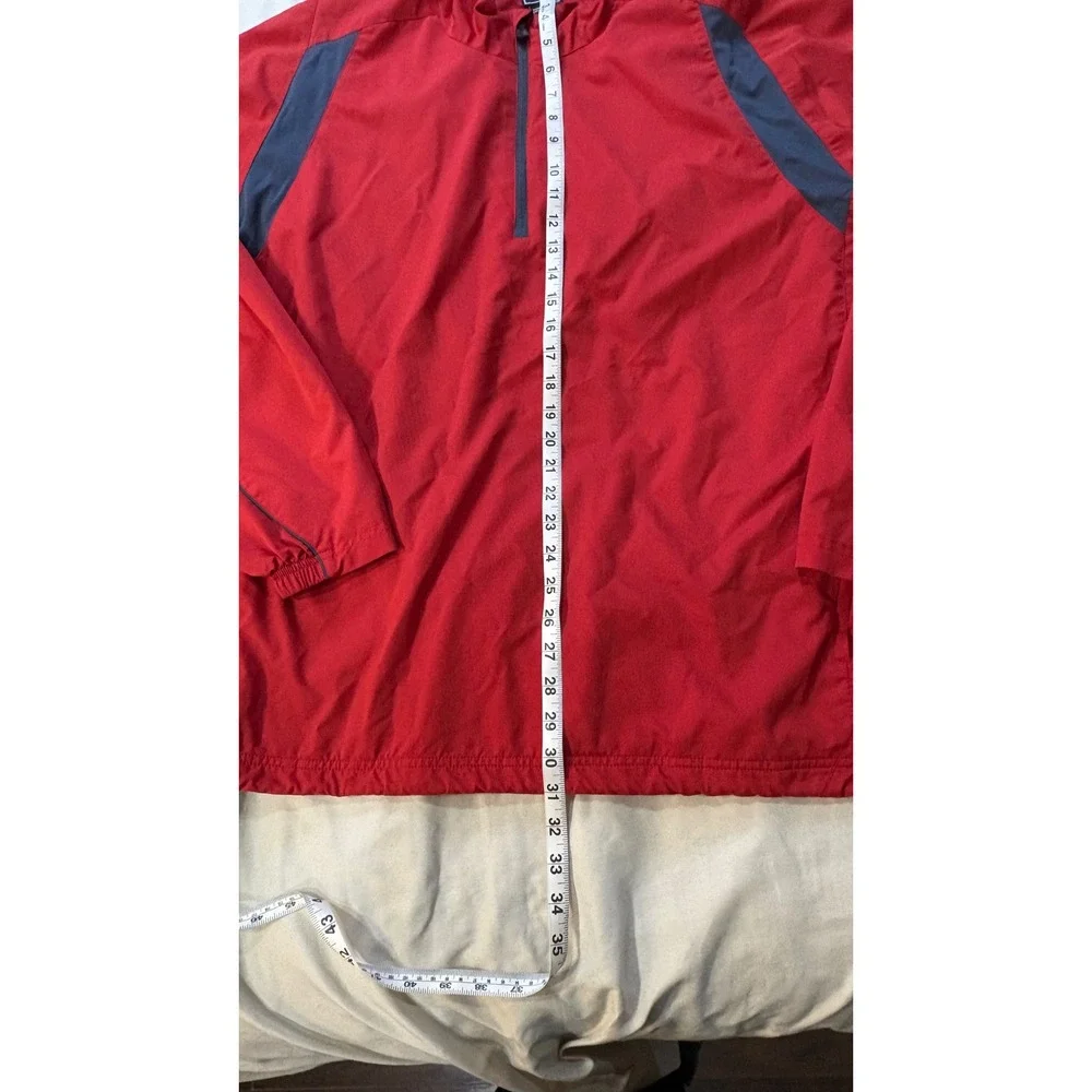 Adidas Golf‎ Pullover Jacket Mens XL Red Quarter Zip Long Sleeve Performance